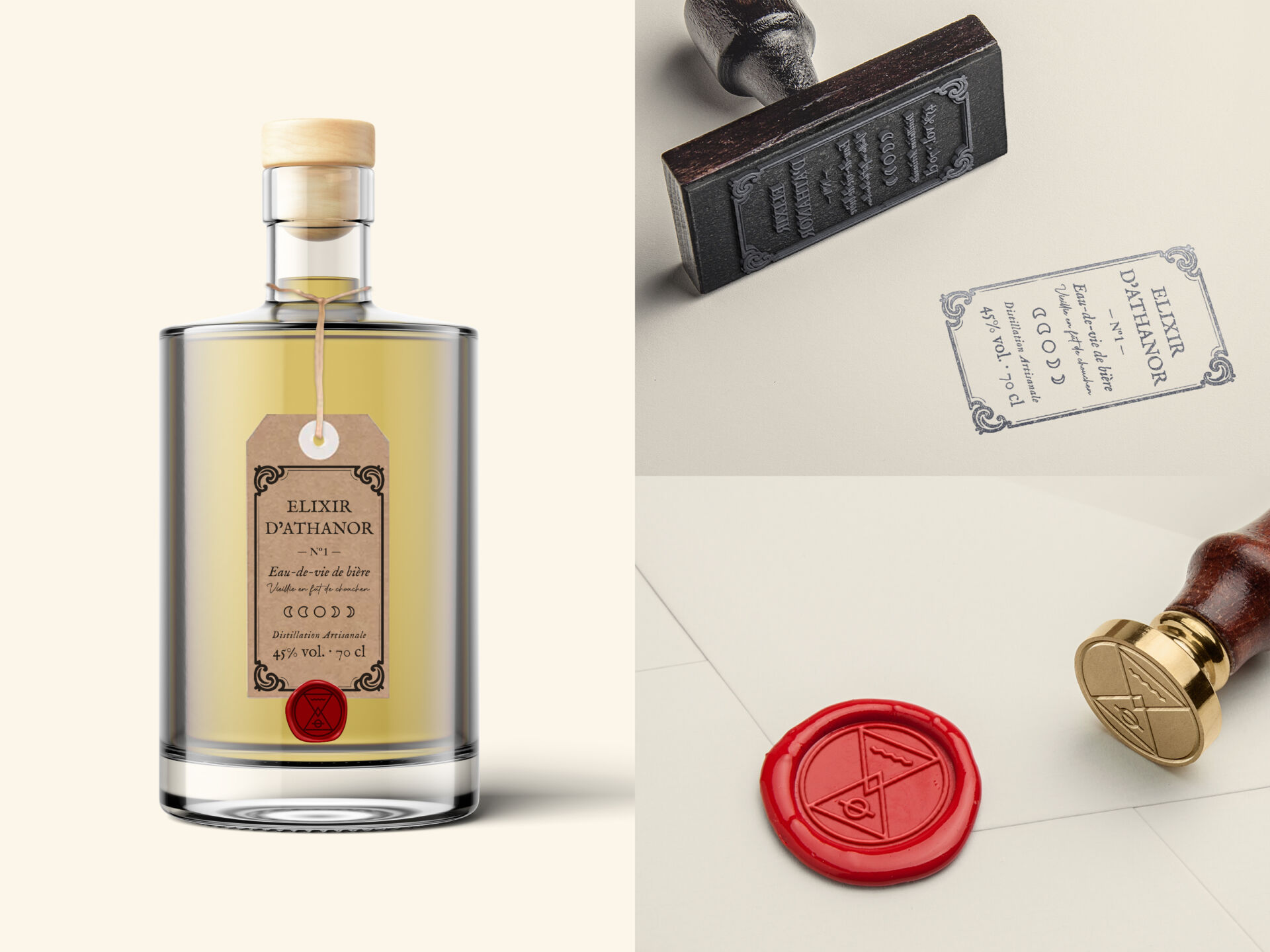 Élixir d'Athanor - bouteille eau-de-vie de bière - édition limitée 69 exemplaires